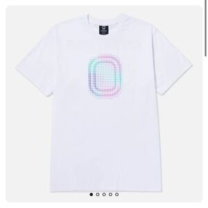 White Graphic Tee with Multicolor Design